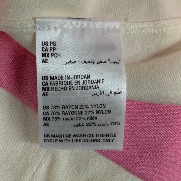 Charter Club Cream Pink Preppy Colorblock Cardigan Size Petite Small PS … - Picture 4 of 4